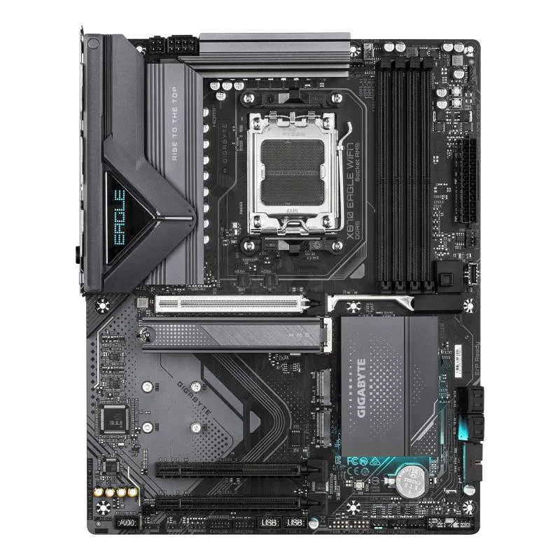 GIGABYTE X870 EAGLE WIFI7 Carte Mère - Prend en charge les processeurs AMD Ryzen 9000, 14+2+2 phases VRM, jusqu'à 8000MHz DDR5 (OC), 1xPCIe 5.0 + 2xPCIe 4.0, Wi-Fi 7, LAN 2,5GbE, USB 4