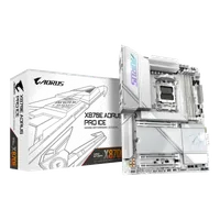 GIGABYTE X870E AORUS PRO ICE Carte Mère - Prend en charge les processeurs AMD Ryzen 9000, 16+2+2 Phases VRM Digital, jusqu'à 8000MHz DDR5 (OC), 3xPCIe 5.0 + 1xPCIe 4.0, Wi-Fi 7, 2.5GbE LAN, USB 4 - 1