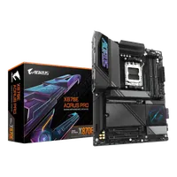 GIGABYTE X870E AORUS PRO Carte Mère - Prend en charge les processeurs AMD Ryzen 9000, 16+2+2 phases VRM numérique, jusqu'à 8000MHz DDR5 (OC), 3xPCIe 5.0 + 1xPCIe 4.0, Wi-Fi 7, LAN 2.5GbE, USB 4 - 1