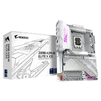 GIGABYTE Carte mère Z890 AORUS ELITE X ICE - Prend en charge les processeurs Intel Core Ultra (Série 2), VRM à 16+1+2 phases, jusqu'à 9500MHz DDR5 (OC), 1xPCIe 5.0 + 4xPCIe 4.0, Wi-Fi 7, LAN 2.5GbE, Thunderbolt 4 - 1