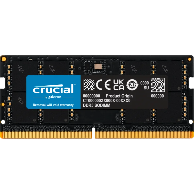 Mémoire Vive Crucial 32 Go DDR5 SODIMM 5600 MHz CL46 pour Ordinateur Portable