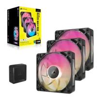 Ventilateur Boîtier PC Corsair iCUE LINK RX120 MAX RGB 12 cm Noir - Pack de 3 - 4
