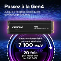 SSD Crucial P310 1To PCIe Gen4 NVMe M.2 avec Heatsink - 2