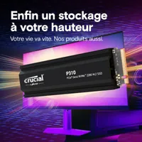 SSD Crucial P310 2TB PCIe Gen4 NVMe M.2 avec dissipateur thermique - 6