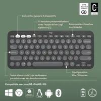 Clavier Bluetooth Logitech Pebble Keys 2 K380s AZERTY Graphite - 11