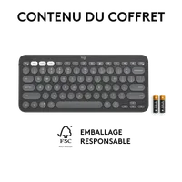 Clavier Bluetooth Logitech Pebble Keys 2 K380s AZERTY Graphite - 15