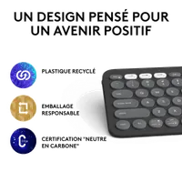 Clavier Bluetooth Logitech Pebble Keys 2 K380s AZERTY Graphite - 16