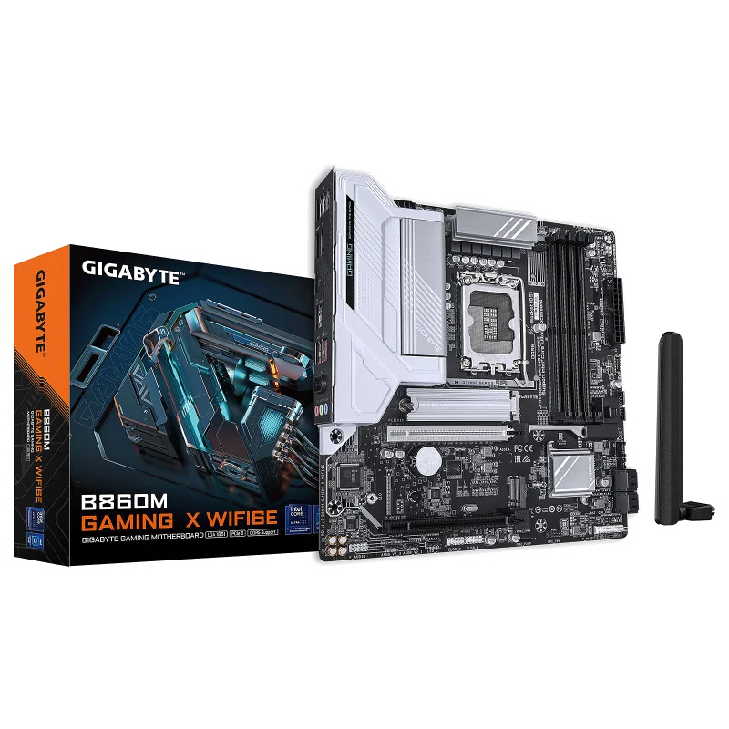 GIGABYTE B860M GAMING X WIFI6E Carte mère - Processeurs Intel Core Ultra, VRM 8+1+2+2 phases, jusqu'à 9200MHz DDR5, 1xPCIe 5.0 + 1xPCIe 4.0 M.2, LAN 2,5 GbE, WIFI 6E, USB 4