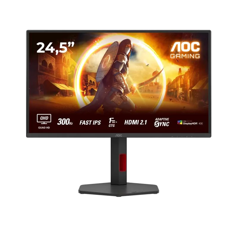 AOC G4 Q25G4SR écran plat de PC 62,2 cm (24.5") 2560 x 1440 pixels Quad HD LED Noir, Rouge