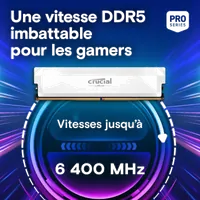 Kit Mémoire RAM Crucial Pro 64 Go (2x32 Go) DDR5 6000 MHz CL40 Blanc - 2