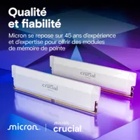Kit Mémoire RAM Crucial Pro 64 Go (2x32 Go) DDR5 6000 MHz CL40 Blanc - 6