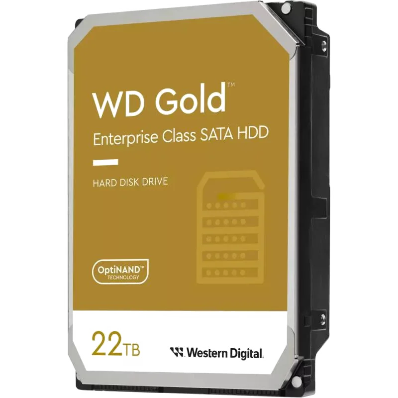 Disque Dur Interne Western Digital Gold 22 To - 7200 tr/min - 512 Mo Cache - SATA III
