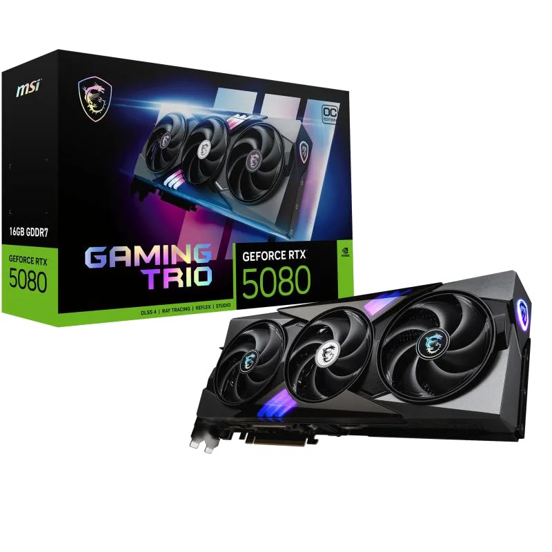 MSI GAMING GEFORCE RTX 5080 16G TRIO OC carte graphique NVIDIA 16 Go GDDR7