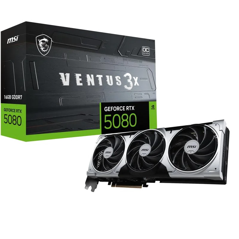 MSI VENTUS GEFORCE RTX 5080 16G 3X OC PLUS carte graphique NVIDIA 16 Go GDDR7