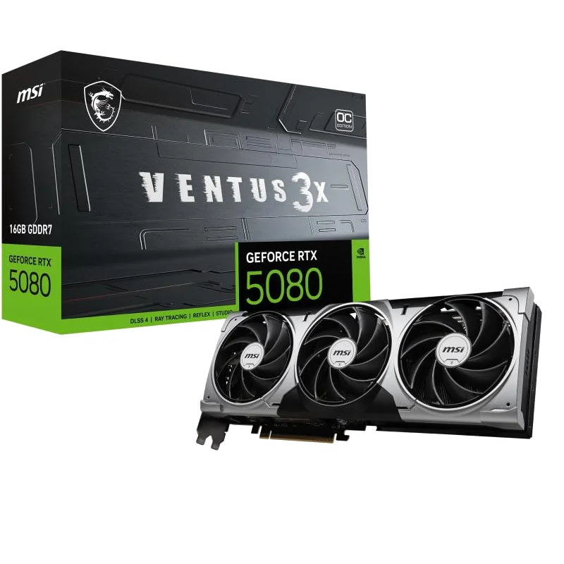 MSI VENTUS GeForce RTX5080 16G 3X OC NVIDIA GeForce RTX 5080 16 Go GDDR7