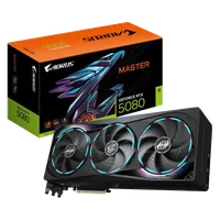 GIGABYTE AORUS GeForce RTX 5080 MASTER 16G Carte Graphique - 16GB GDDR7, 256 bits, PCI-E 5.0, 2805MHz Core Clock, 3 x DisplayPort, 1 x HDMI, GV-N5080AORUS M-16GD - 1