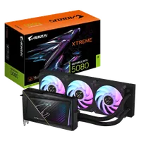 GIGABYTE AORUS GeForce RTX 5080 XTREME WATERFORCE 16G Carte Graphique - 16 Go GDDR7, 256 bits, PCI-E 5.0, 2805MHz Core Clock, 3 x DP 2.1a, 1 x HDMI 2.1b, NVIDIA DLSS 4, GV-N5080AORUSX W-16GD