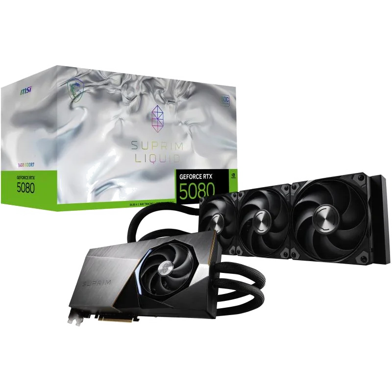 MSI SUPRIM GEFORCE RTX 5080 16G LIQUID SOC carte graphique NVIDIA 16 Go GDDR7