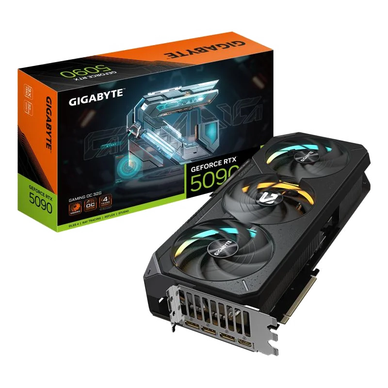 GIGABYTE GeForce RTX 5090 GAMING OC 32G Carte Graphique - 32 Go GDDR7, 512 bits, PCI-E 5.0, 2550MHz Core Clock, 3 x DP 2.1a, 1 x HDMI 2.1b, NVIDIA DLSS 4, GV-N5090GAMING OC-32GD