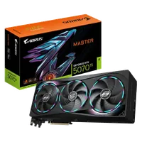 GIGABYTE AORUS GeForce RTX 5070 Ti MASTER 16G Carte Graphique - 16 Go GDDR7, 256 bits, PCI-E 5.0, 2670 MHz Core Clock, 3 x DP 2.1a, 1 x HDMI 2.1b, NVIDIA DLSS 4, GV-N507TAORUS M-16GD - 1