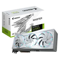 GIGABYTE AORUS GeForce RTX 5090 MASTER ICE 32G Carte Graphique - 32 Go GDDR7, 512 bits, PCI-E 5.0, 2655MHz Fréquence du Cœur, 3 x DP 2.1a, 1 x HDMI 2.1b, NVIDIA DLSS 4, GV-N5090AORUSM ICE-32GD - 1