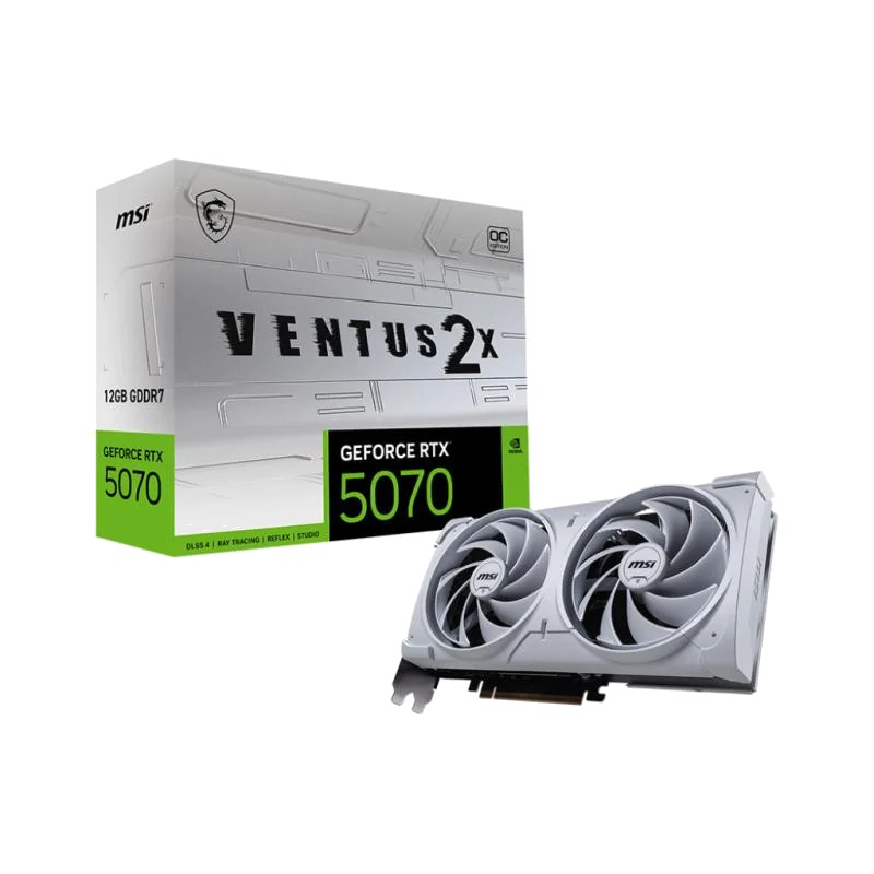 MSI GeForce RTX5070 VENTUS 2X OC White NVIDIA GeForce RTX 5070 12 Go GDDR7