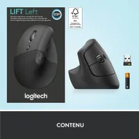 Logitech Souris LIFT LEFT VERTICAL ERGO Bluetooth - Graphite - 14
