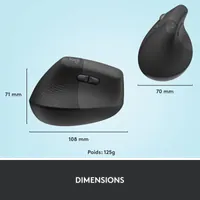 Logitech Souris LIFT LEFT VERTICAL ERGO Bluetooth - Graphite - 15