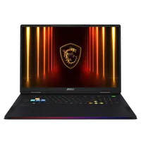 MSI Raider 18 HX AI A2XWJG-403FR Intel Core Ultra 9 285HX Ordinateur portable 45,7 cm (18") UHD+ 64 Go DDR5-SDRAM 4 To SSD NVIDIA GeForce RTX 5090 Wi-Fi 7 (802.11be) Windows 11 Pro Français Noir