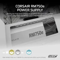 Alimentation Corsair RM750e White 750W ATX 3.1 - Certification Cybenetics Gold - 4