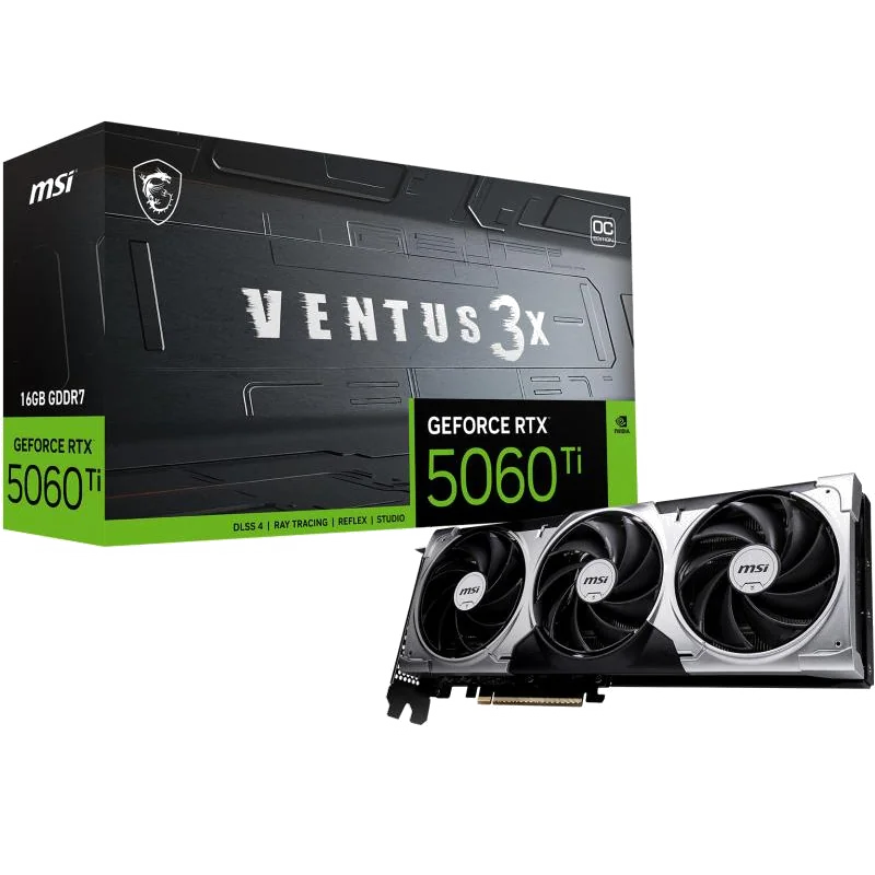 MSI VENTUS GeForce RTX 5060 TI 16G 3X OC NVIDIA 16 Go GDDR7