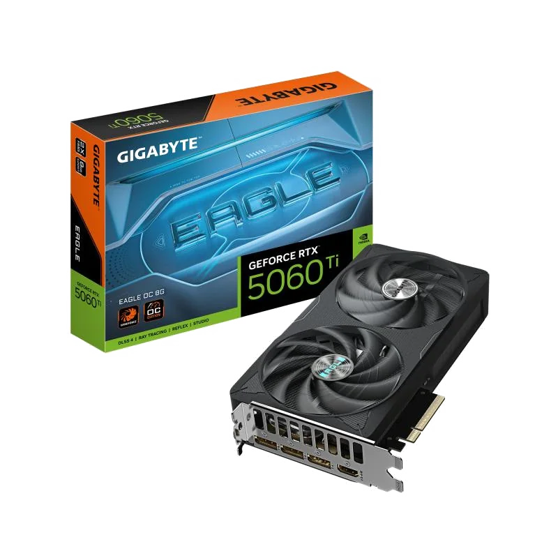 GIGABYTE GeForce RTX 5060 Ti EAGLE OC 8G Carte Graphique – 8 Go GDDR7, 128 bits, PCI-E 5.0, 2617 MHz Fréquence du processeur, 3 x DisplayPort, 1 x HDMI, GV-N506TEAGLE OC-8GD