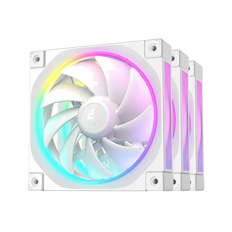 Pack 3 Ventilateurs PC DeepCool FL12 WH 12cm Blanc