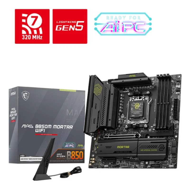 MSI MAG B850M MORTAR WIFI carte mère AMD B850 Emplacement AM5 micro ATX