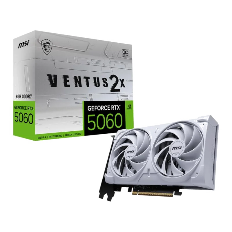 MSI GeForce RTX 5060 8G VENTUS 2X OC WHITE NVIDIA 8 Go GDDR7
