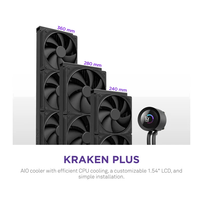 NZXT Kraken Plus 240 Processeur Refroidisseur de liquide tout-en-un 12 cm Noir