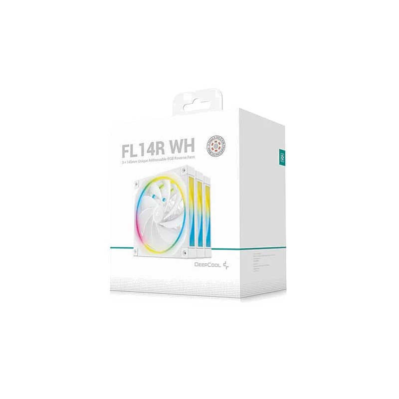 Pack 3 Ventilateurs DeepCool FL14R Blanc 14cm PWM