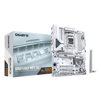 GIGABYTE B850 EAGLE WIFI7 ICE Carte mère - Processeurs AMD Ryzen série 9000, VRM numérique 8+2+2 phases, jusqu'à 8200 MHz DDR5 (O.C.), 1x M.2 PCIe 5.0 + 2x M.2 PCIe 4.0, Wi-Fi 7, LAN 2.5 GbE, USB 3.2 Gen 2