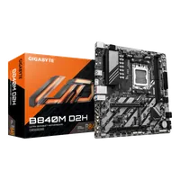 GIGABYTE B840M D2H Carte mère - Processeurs AMD Ryzen 9000, VRM 5+2+2 phases, jusqu'à 7600 MHz DDR5, 1xPCIe 4.0 + 1xPCIe 3.0 M.2, LAN 2.5GbE, USB 3.2 Gen 1 - 1