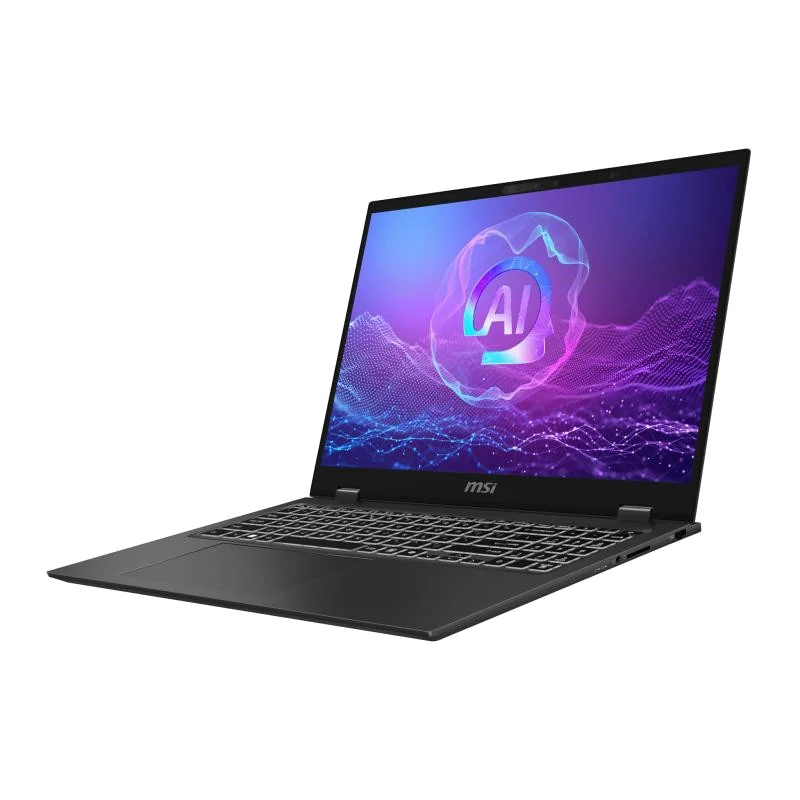 MSI PrestigePro 16 AI B2HVEG-259FR Intel Core Ultra 9 285H Ordinateur portable 40,6 cm (16") UHD+ 32 Go LPDDR5x-SDRAM 1 To SSD NVIDIA GeForce RTX 4050 Wi-Fi 7 (802.11be) Windows 11 Pro Français Gris