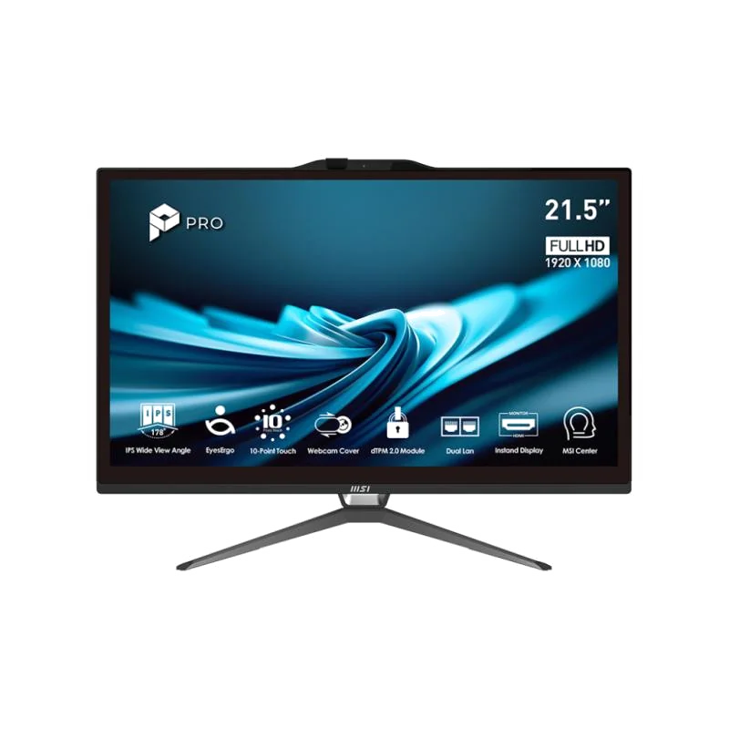 MSI Pro AP222T 14M-438XEU PC tout en un/station de travail Intel® Core™ i5 i5-14400 54,6 cm (21.5") 1920 x 1080 pixels Écran tactile PC All-in-One 16 Go DDR4-SDRAM 512 Go SSD Wi-Fi 5 (802.11ac) Noir