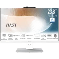 MSI Modern AM242P 1M-2097EU Intel Core 7 150U 60,5 cm (23.8") 1920 x 1080 pixels PC All-in-One 16 Go DDR5-SDRAM 512 Go SSD Windows 11 Pro Wi-Fi 6E (802.11ax) Blanc - 3