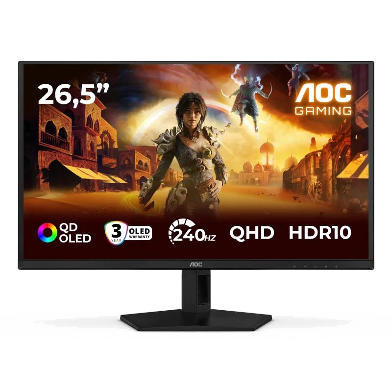 AOC G4 Q27G41ZDF écran plat de PC 67,3 cm (26.5") 2560 x 1440 pixels Quad HD QD-OLED Noir, Rouge