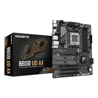 GIGABYTE B650 UD AX Carte Mère - Prend en charge les processeurs AMD Ryzen Série 9000, VRM 6+2+2 phases, jusqu'à 7600MHz DDR5 (OC), 1x PCIe 5.0 + 2x PCIe 4.0 M.2, LAN GbE, Wi-Fi 6, USB 3.2 Gen 2