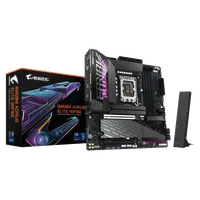 GIGABYTE B860M AORUS ELITE WIFI6E Carte mère - Processeurs Intel Core Ultra, VRM 12+1+2+1 phases, jusqu'à 9200MHz DDR5, 1xPCIe 5.0 + 2xPCIe 4.0 M.2, LAN 2,5 GbE, WIFI 6E, Thunderbolt - 1