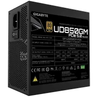 GIGABYTE UD850GM PG5 V2 Bloc d’Alimentation – PCIe Gen 5.1, 80 PLUS Gold, Conception entièrement modulaire, Ventilateur 120 mm, Compatible ATX 3.1, Prise EU - 5