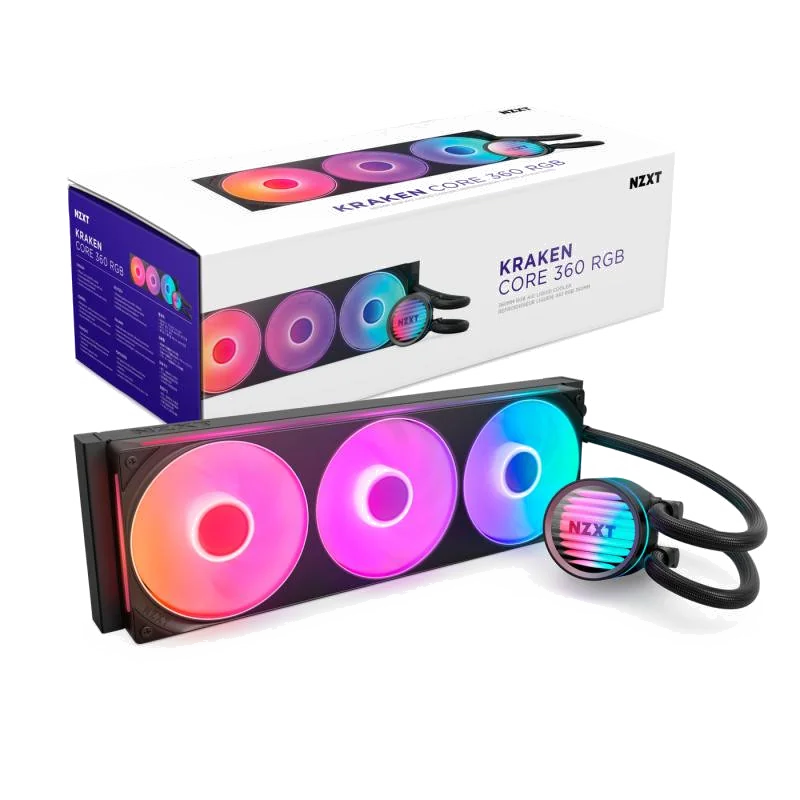 NZXT Kraken Core 360 RGB Processeur Kit de refroidissement du liquide 12 cm Noir 1 pièce(s)