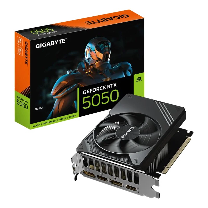 GIGABYTE GeForce RTX 5050 D6 8G Carte Graphique - 8GB GDDR6, 128bit, PCI-E 5.0, 2572MHz Fréquence du cœur, 2 x DP, 2 x HDMI, NVIDIA DLSS 4, GV-N5050D6-8GD