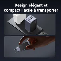 Ugreen Nexode Air 65W - Chargeur Mural USB + 2x USB-C Gris - 2