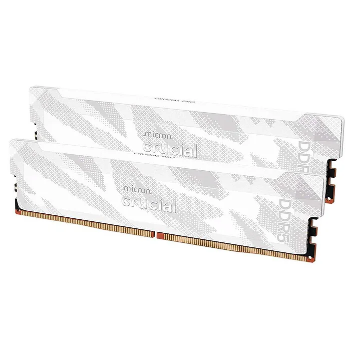 Kit Mémoire Crucial Pro DDR5 32 Go (2x16 Go) 6400 MHz CL32 Blanc